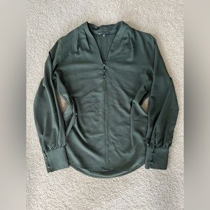 Adrianna Papell - Olive Green Long Sleeve Blouse